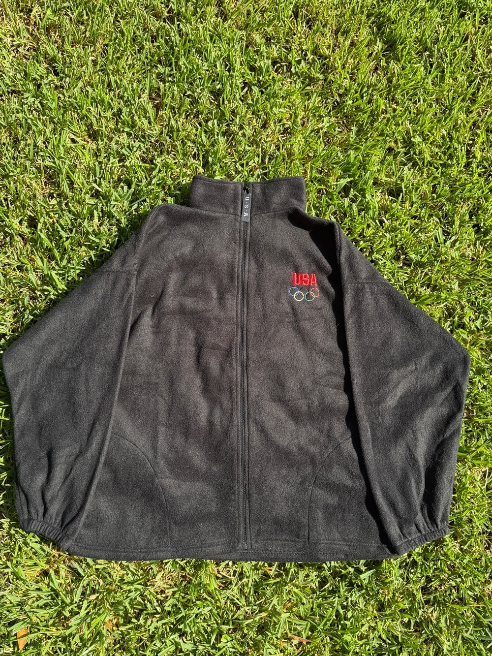 Vintage Black USA Olympics Fleece Jacket
